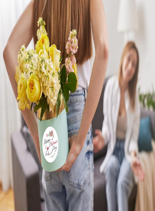 ملصقات هدايا عيد الأم من هيينشين، ملصقات عيد الأم، ملصقات هدايا مزينة بالزهور لعيد الأم، ملصقات شكر للأم مزينة بالزهور مقاس 1.5 بوصة، ملصقات ختم لتغليف الهدايا على شكل مغلف أو بطاقة أو صندوق. - Image 3